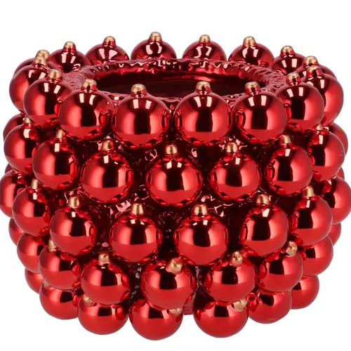 Weihnachtskugel Topf rot 29x29x20cm