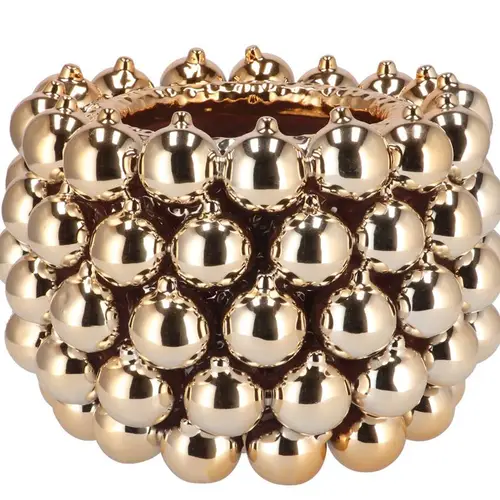 Weihnachtskugel Topf gold 29x29x20cm