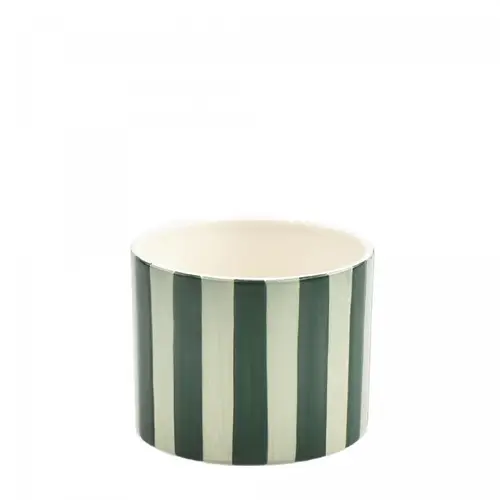 Keramik Übertopf Zylinder Circus grün D10cm H10.5cm