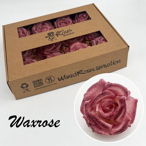 Seiden Wachs Rose Glitzer lila