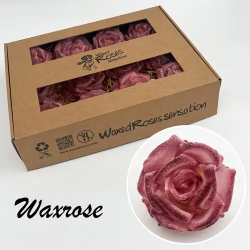 Seiden Wachs Rose Glitzer lila