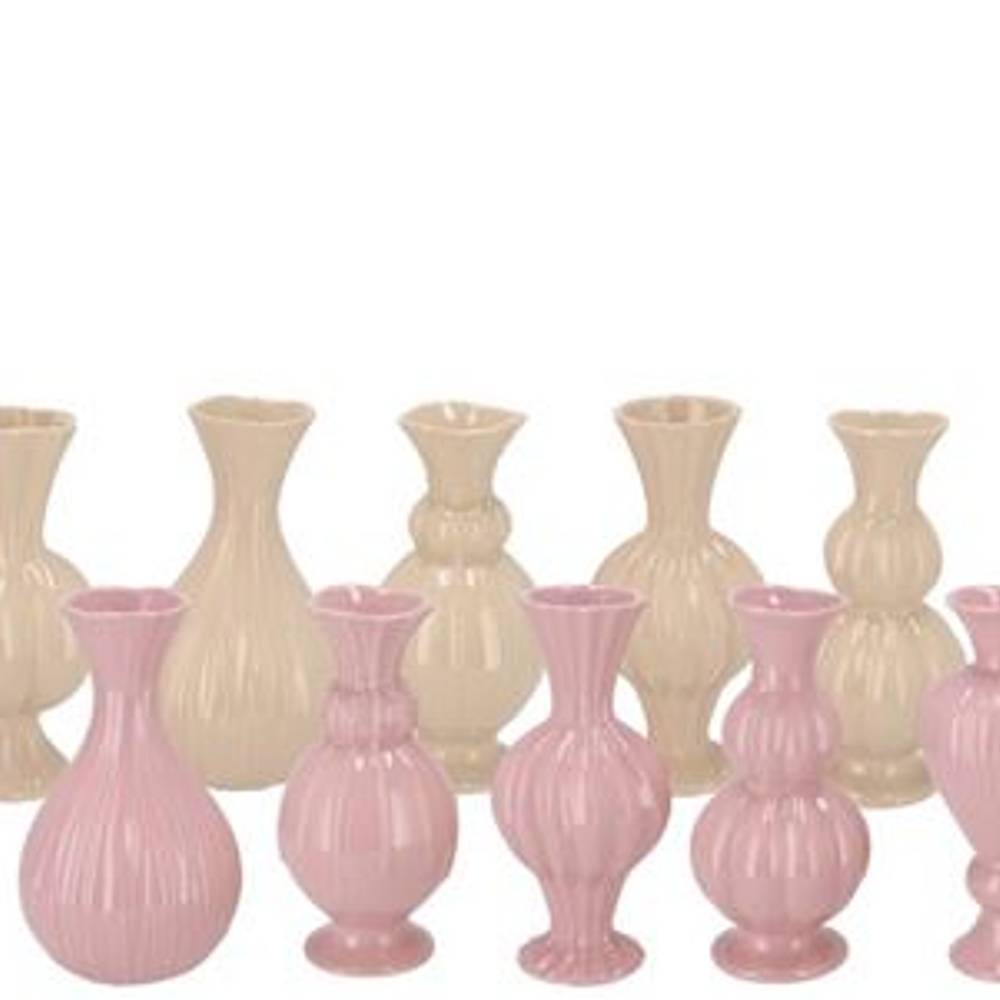 Keramik Vase Lois mix rosa 08x08x17cm