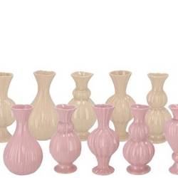 Keramik Vase Lois mix rosa 08x08x17cm