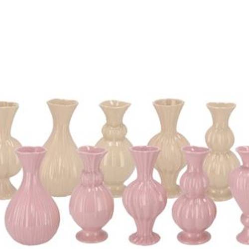 Keramik Vase Lois mix rosa 08x08x17cm
