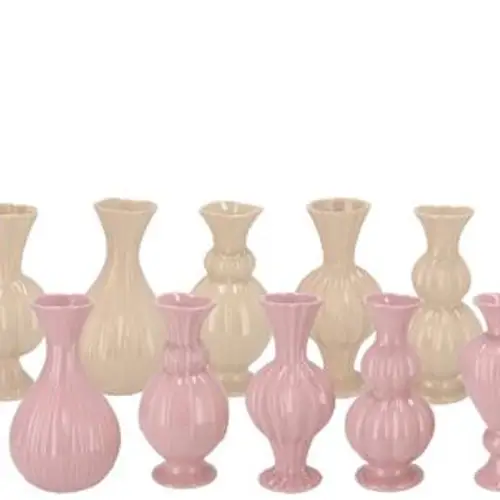 Keramik Vase Lois mix rosa 08x08x17cm