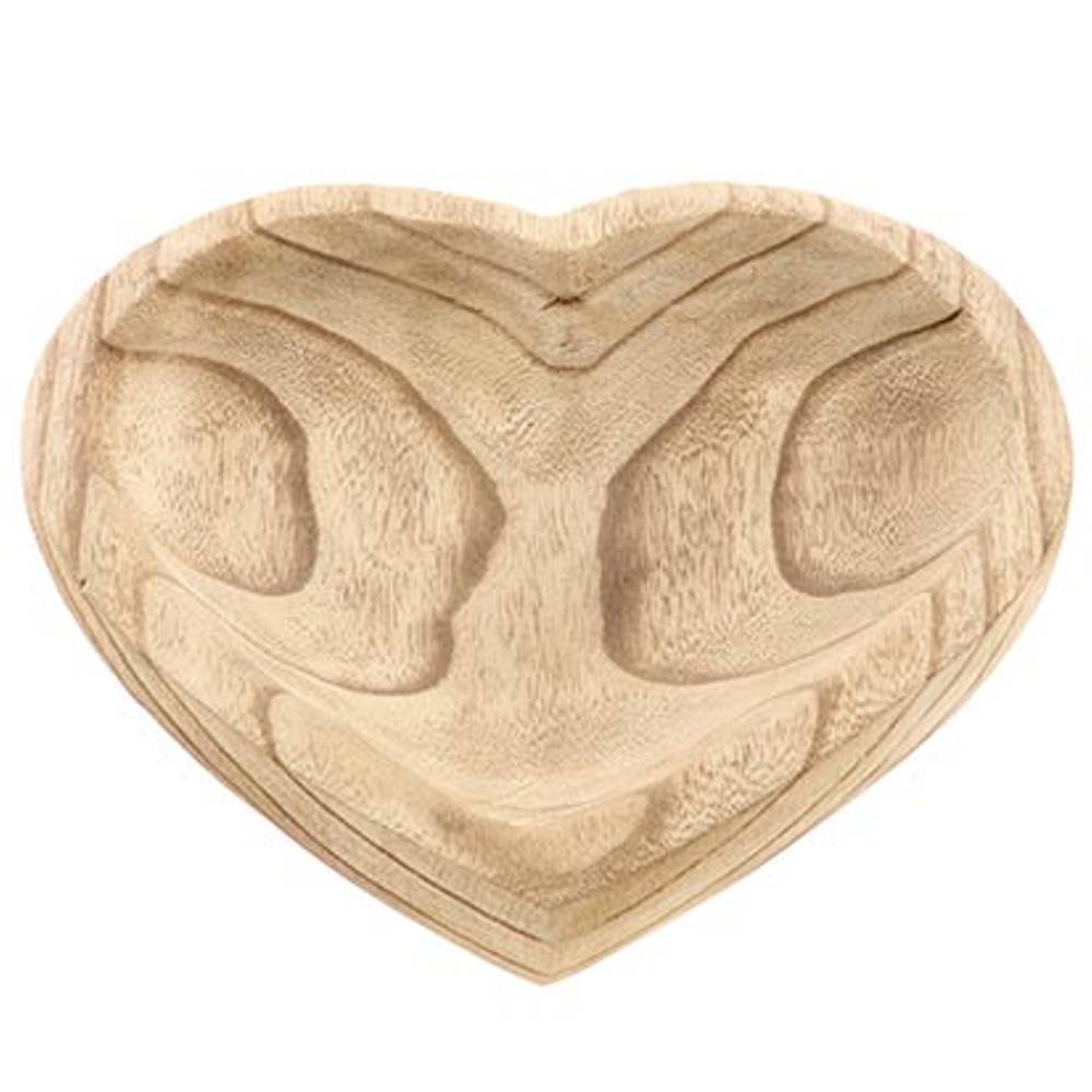 Holz Teller Herz braun D26cm