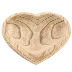Holz Teller Herz braun D26cm