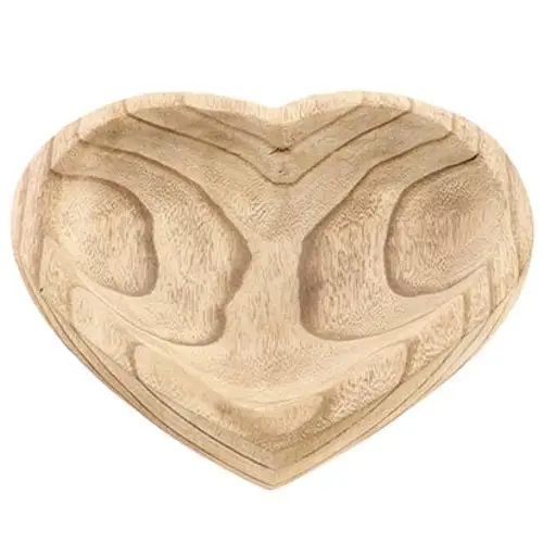 Holz Teller Herz braun D26cm