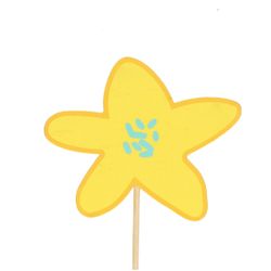 Blume auf Stab Party gelb L50cm D08cm
