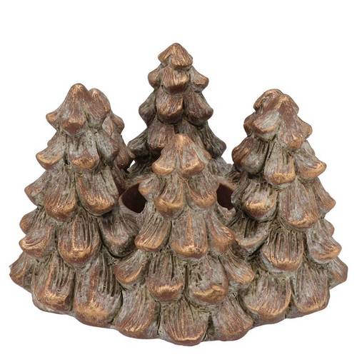 Beton Übertopf Baum gold 20x21x14cm
