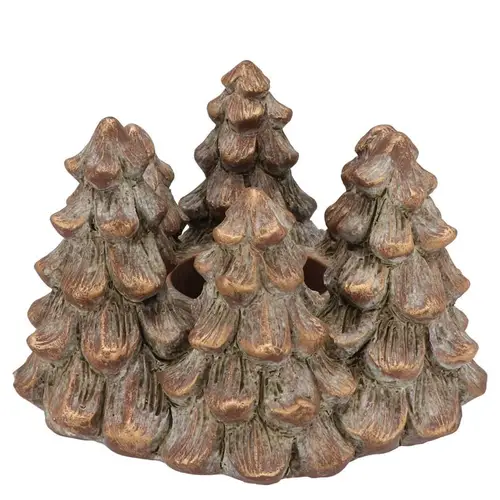 Beton Übertopf Baum gold 20x21x14cm