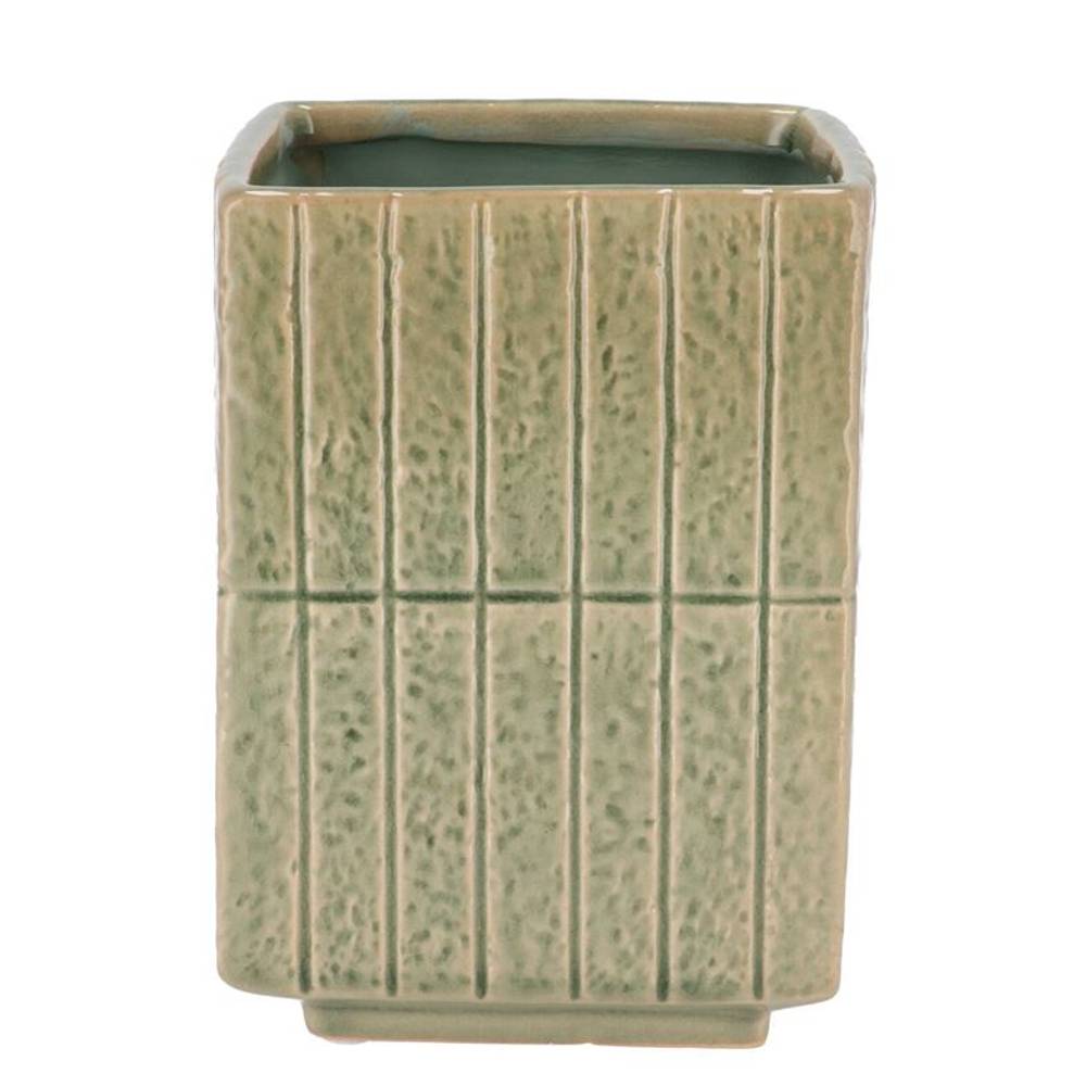 Keramik Übertopf Mirre grün 15x15x20cm