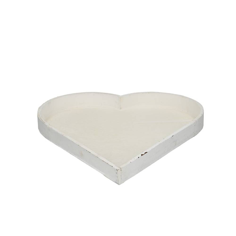 Schale Herz weiss  D35cm H3cm