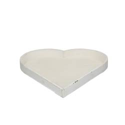 Schale Herz weiss  D35cm H3cm