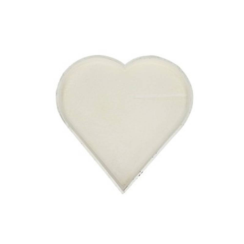 Schale Herz weiss  D35cm H3cm