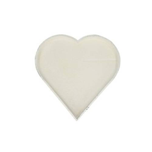 Schale Herz weiss  D35cm H3cm