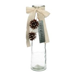 Glas Flasche Frohe Weihnachten d9cm h35cm