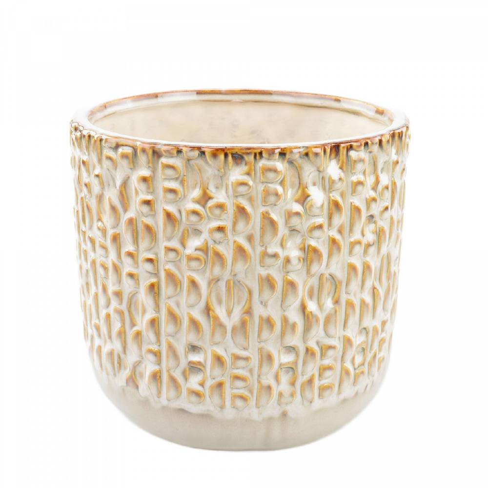 Keramik Übertopf Isa creme D19.5cm H18cm