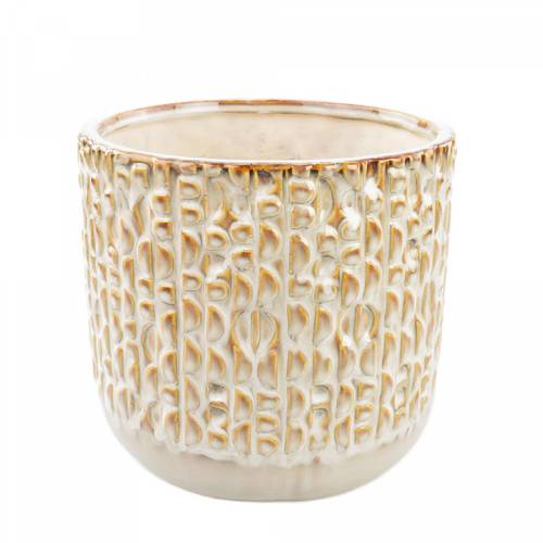 Keramik Übertopf Isa creme D19.5cm H18cm