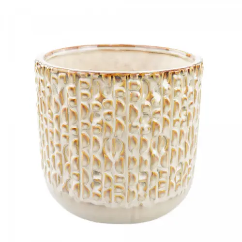 Keramik Übertopf Isa creme D19.5cm H18cm