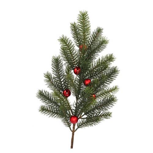 Seidenkiefer mit Weihnachtskugel rot 64x23x06cm