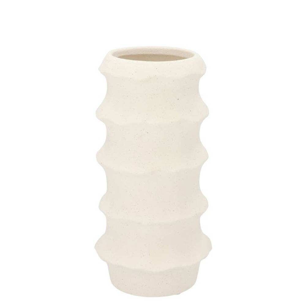 Keramik Vase Junia Structure weiss 14x14x28cm