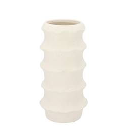 Keramik Vase Junia Structure weiss 14x14x28cm
