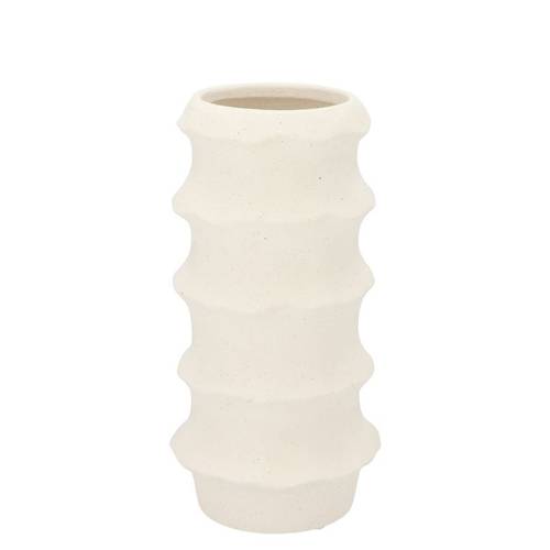 Keramik Vase Junia Structure weiss 14x14x28cm