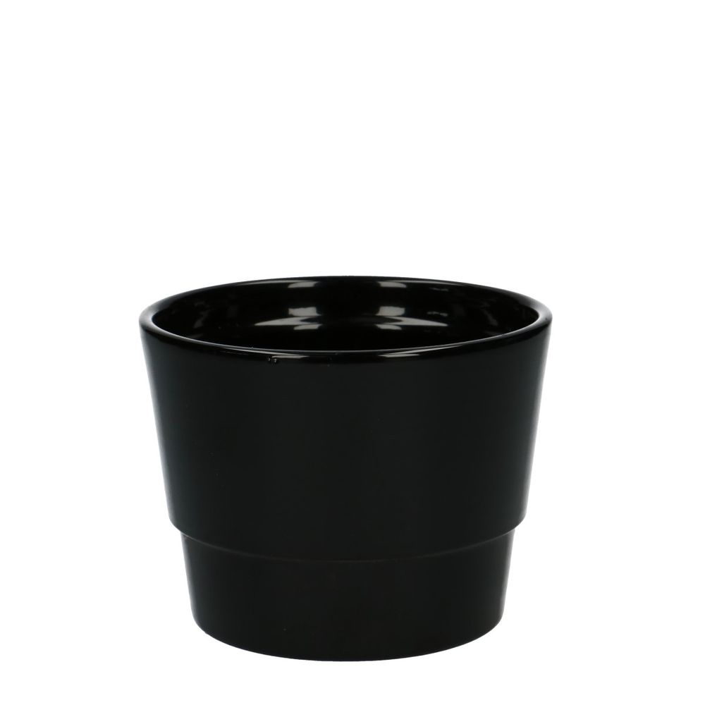 Keramik Übertopf Basic schwarz D11.5cm H09cm
