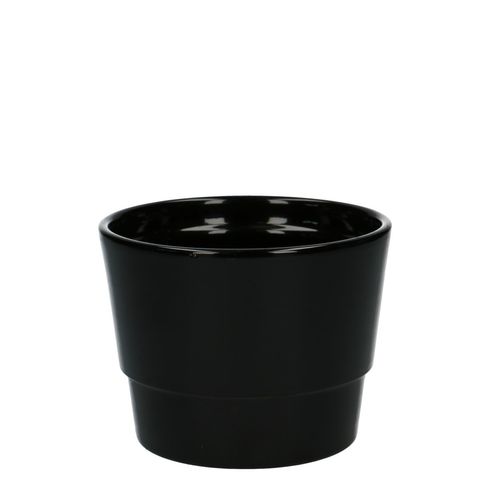 Keramik Übertopf Basic schwarz D11.5cm H09cm