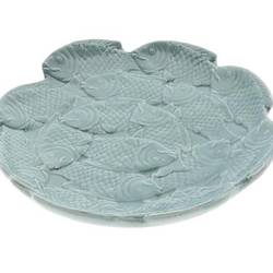 Keramik Teller Fisch blau D23.5cm