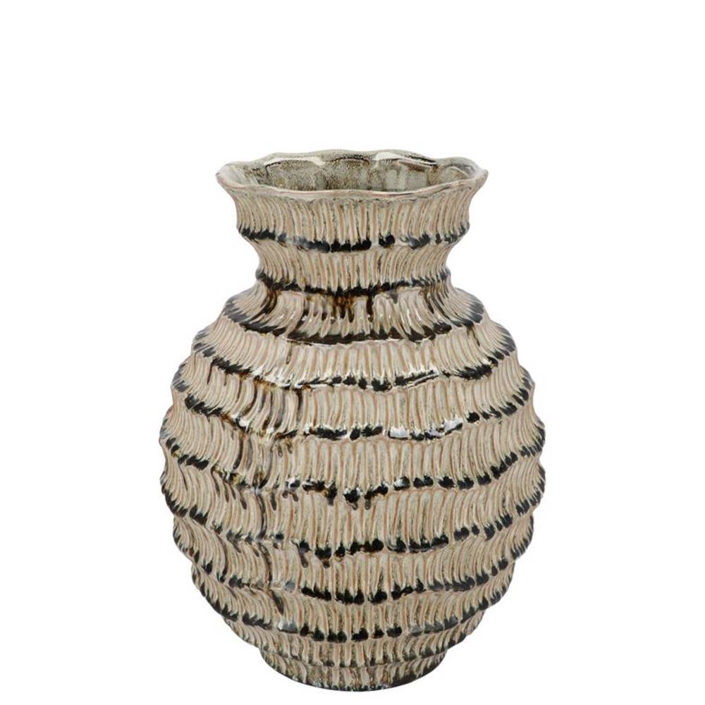 Keramik Vase Loui Structure grün 19×19×25cm