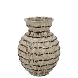 Keramik Vase Loui Structure grün 19×19×25cm