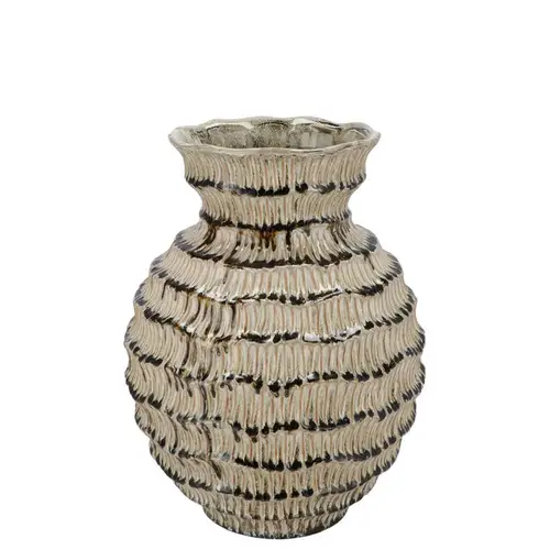 Keramik Vase Loui Structure grün 19×19×25cm