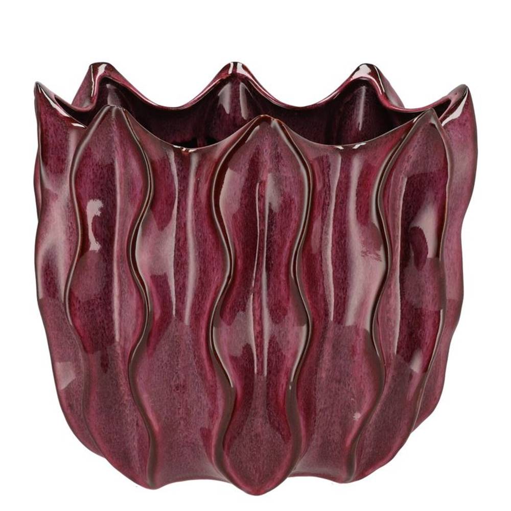 Keramik Übertopf Juna Structure lila 30x20x28cm