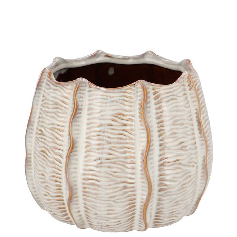 Keramik Übertopf Sifan Structure weiss 14x14x11cm