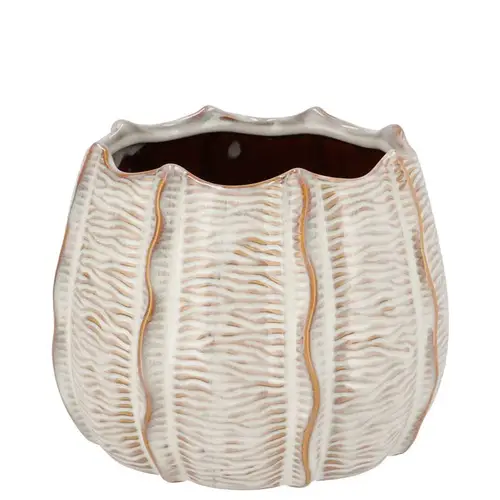 Keramik Übertopf Sifan Structure weiss 14x14x11cm