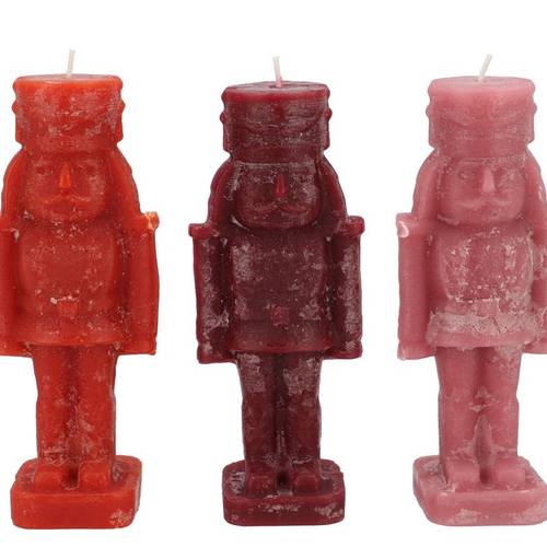 Kerze Nussknacker mix rot 07x07x20cm
