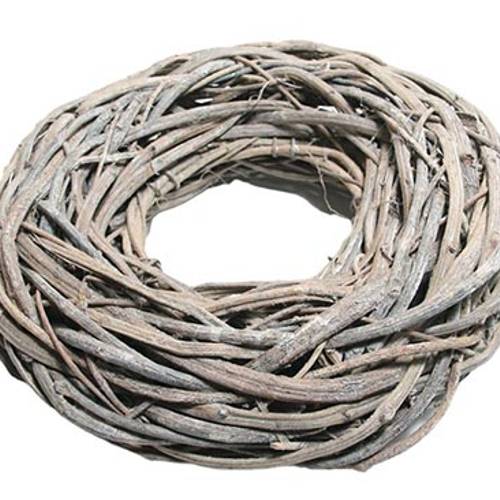 Kranz flach Rattan grau waschen D65cm