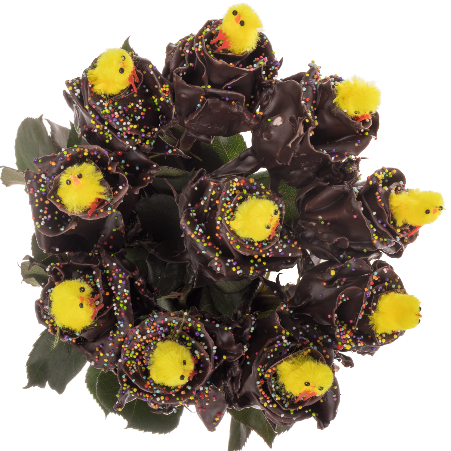 Rose wachs braun Choco gelb Chicken 70cm duftend