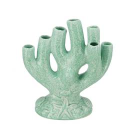 Keramik Vase Koralle grün 22x12x25cm