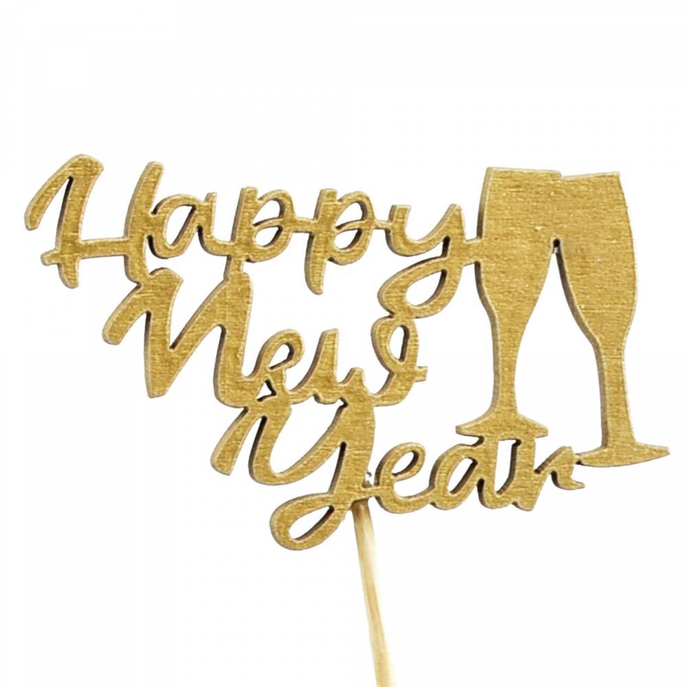 Happy New Year gold D05cm H20cm 