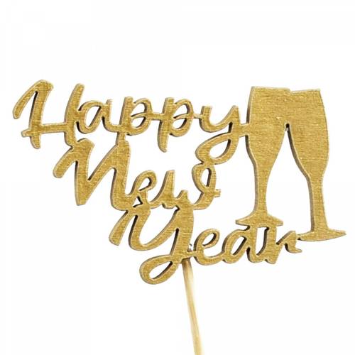 Happy New Year gold D05cm H20cm 