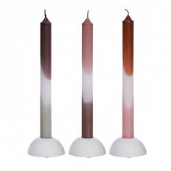 Kerze Dip Dye mix D04cm H24cm x3