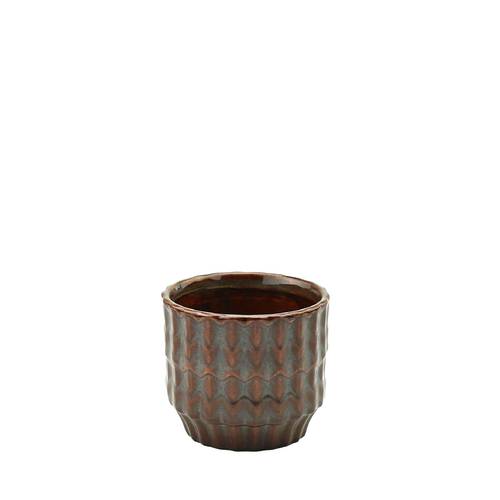 Keramik Übertopf Tiempre dunkel grün D08.5cm H07.5cm