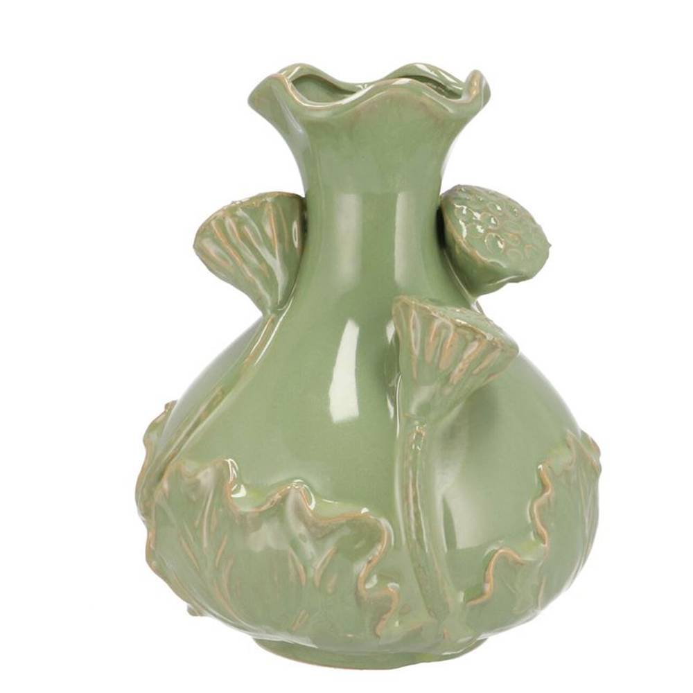 Keramik Vase Mara Lotus grün 21x21x25cm