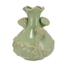 Keramik Vase Mara Lotus grün 21x21x25cm