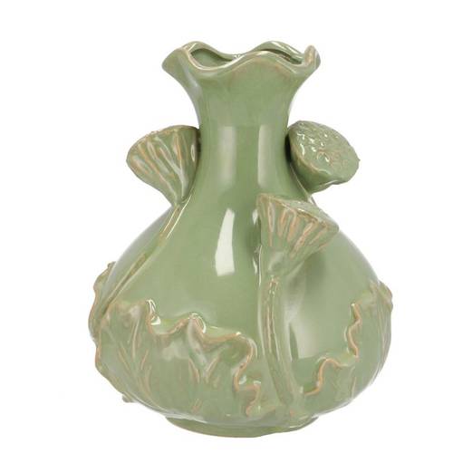 Keramik Vase Mara Lotus grün 21x21x25cm
