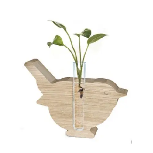 Holz Vogel +1Rohr D02cm H12.5cm