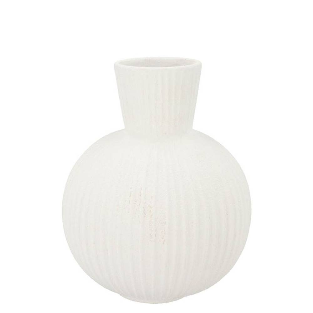 Keramik Vase Jill Structure weiss 18x18x22cm